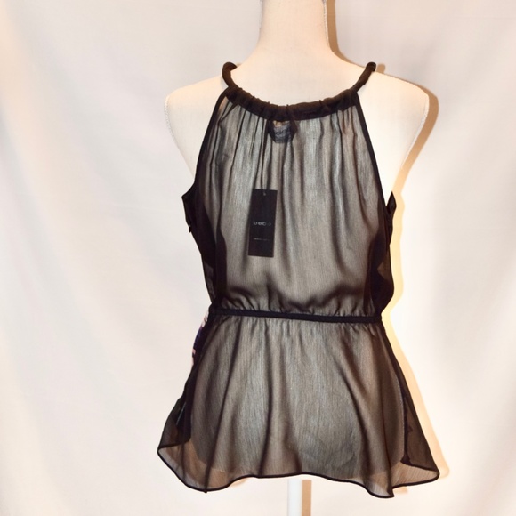 BEBE butterfly print peplum top - Picture 3 of 5